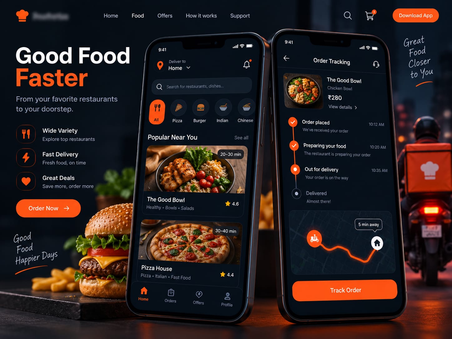 Food delivery app screenshot